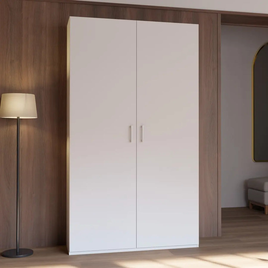 Hofsa Hinged Door Wardrobe 120cm in White
