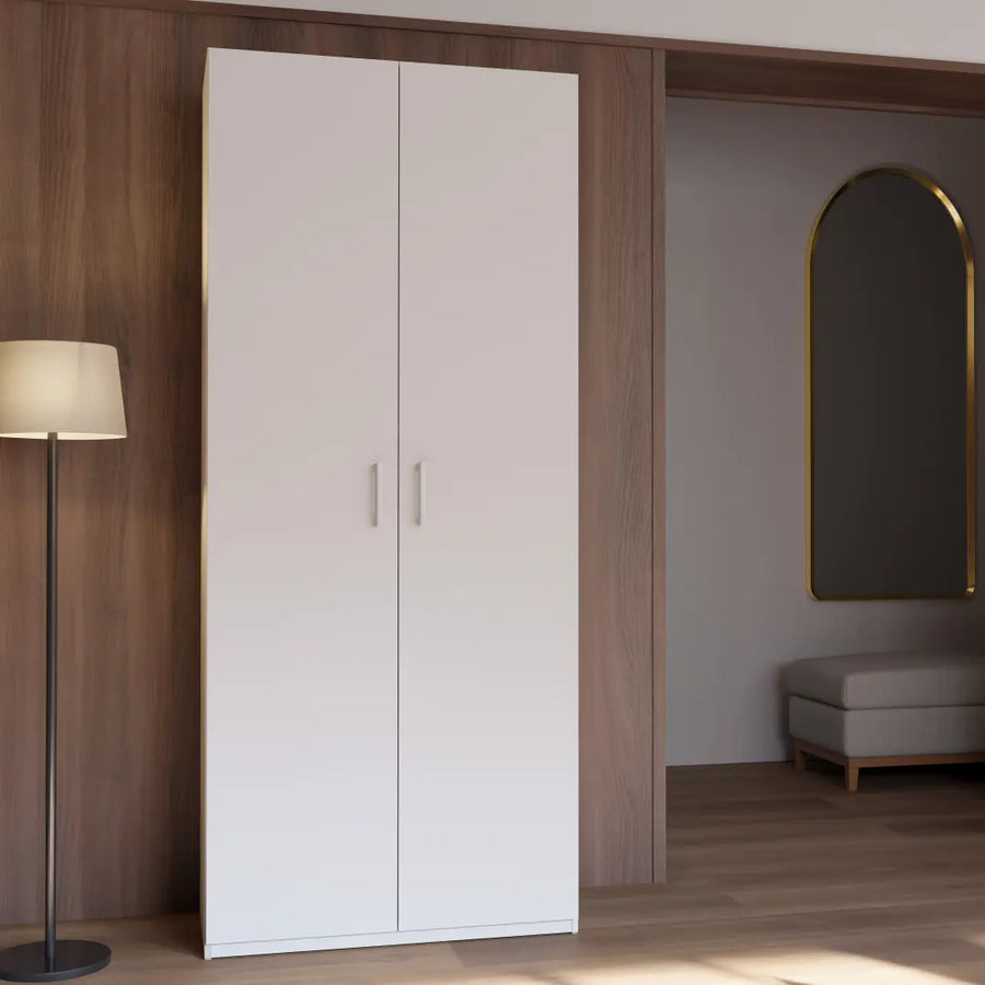 Hofsa Hinged Door Wardrobe 89cm in White