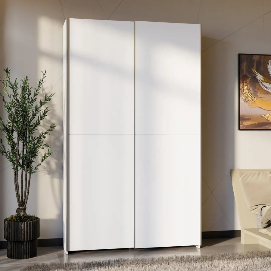 Hofsa Sliding Door Wardrobe 120cm in White