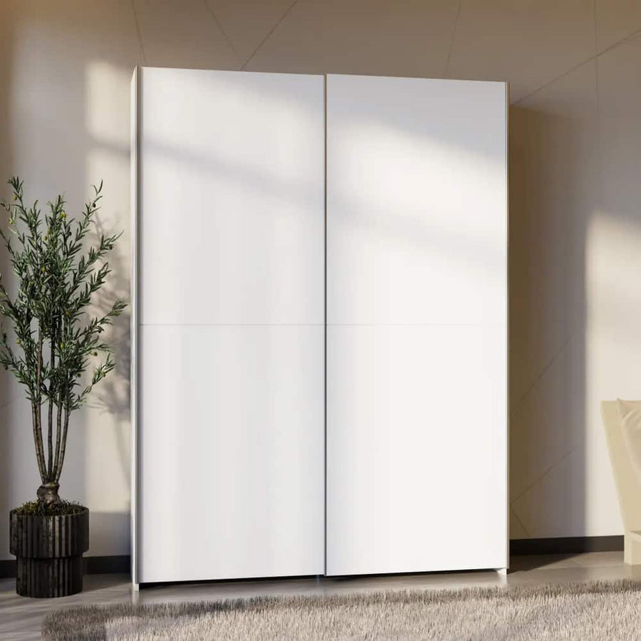 Hofsa Sliding Door Wardrobe 150cm in White