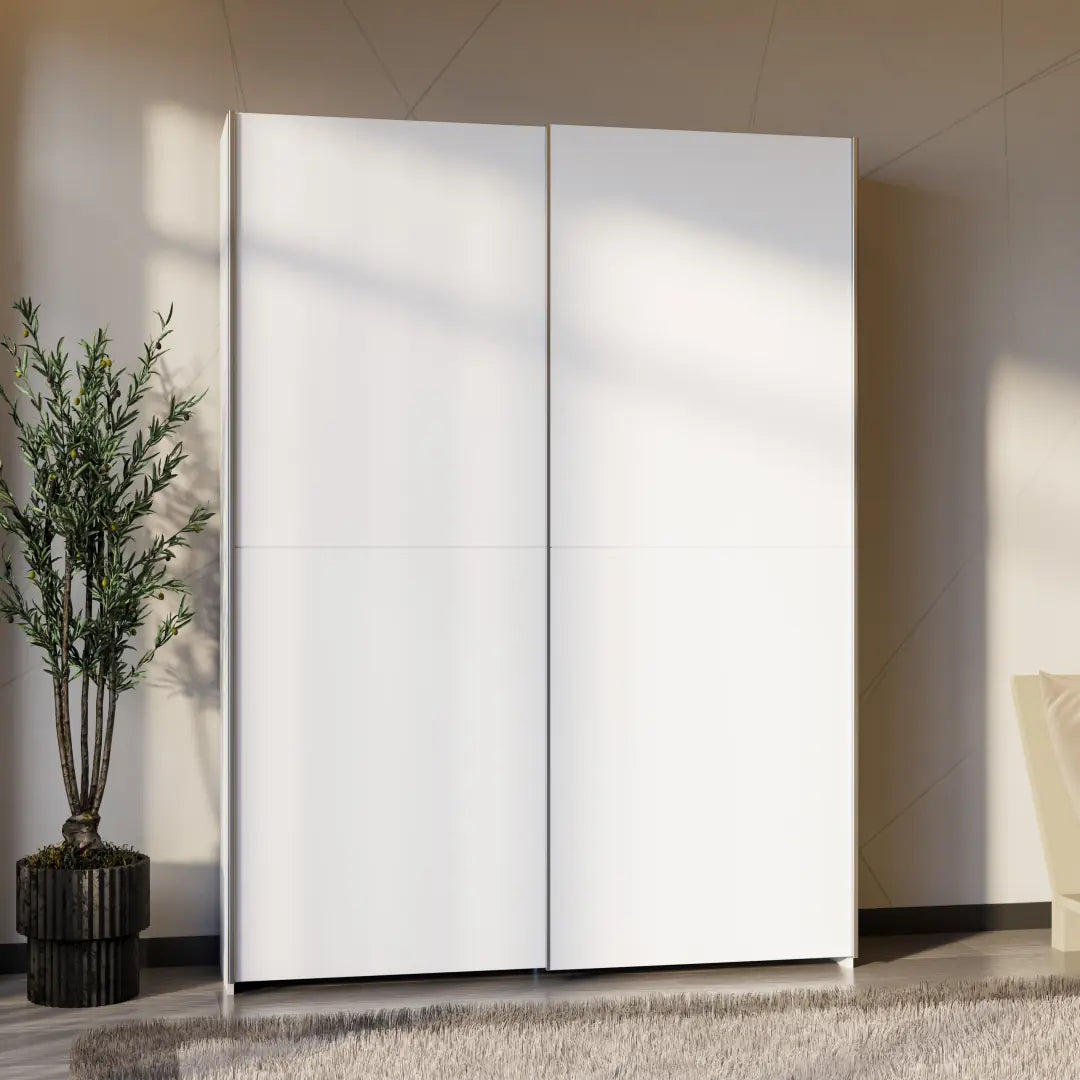 Hofsa Sliding Door Wardrobe 150cm in White