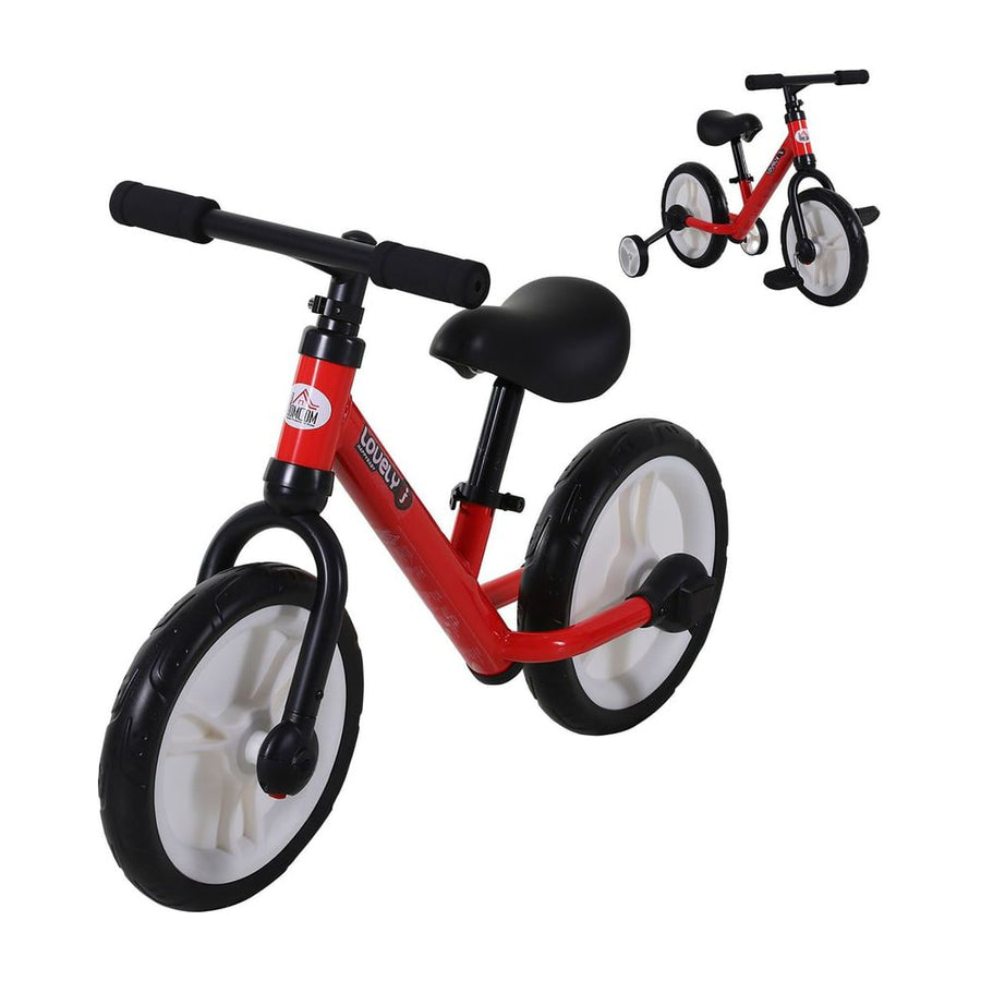 HOMCOM 11 Inch Kids Balance Bike Training Pedal Bicycle in Red