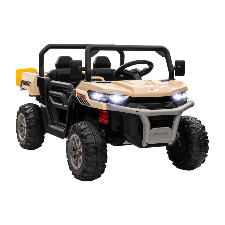 HOMCOM 12V 2 Seater Kids Electric Ride-On Car in Yellow