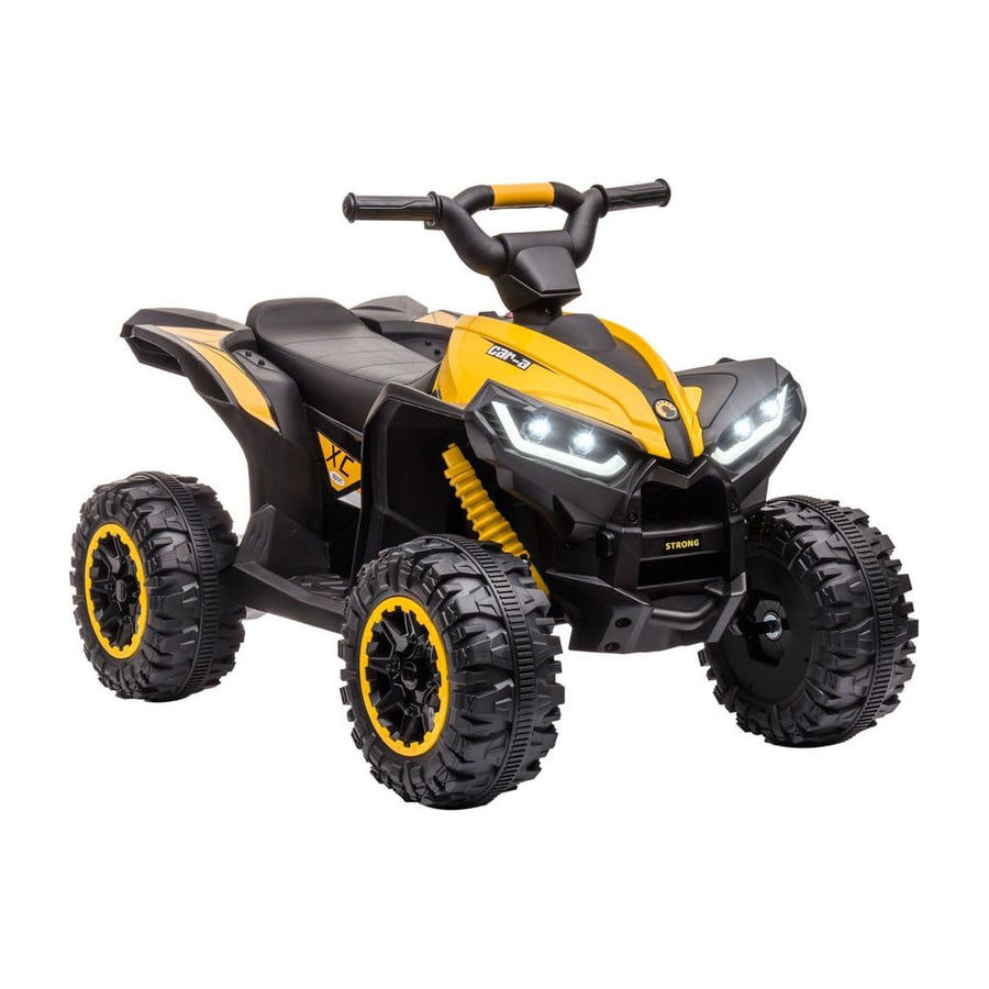 HOMCOM 12V Ride-On Quad Bike w/ Music in Yellow