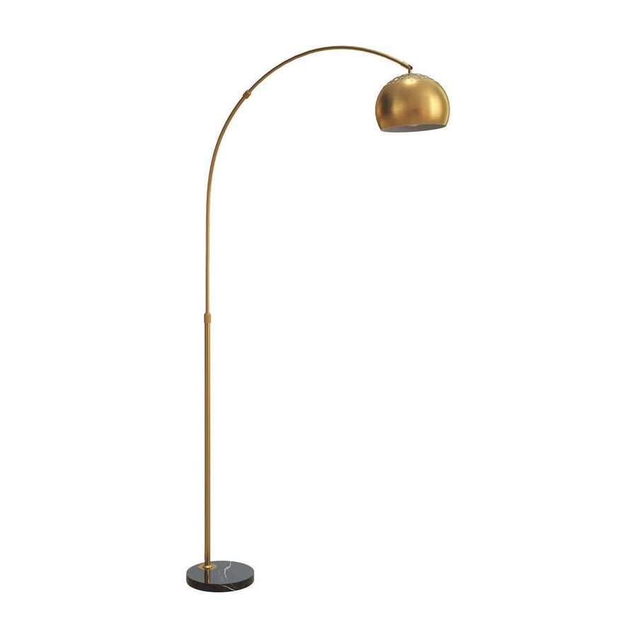 HOMCOM 180cm Arc Floor Lamp for Living Room, Modern Adjustable Standing Lamp with Foot Switch, Faux Black Marble Base and