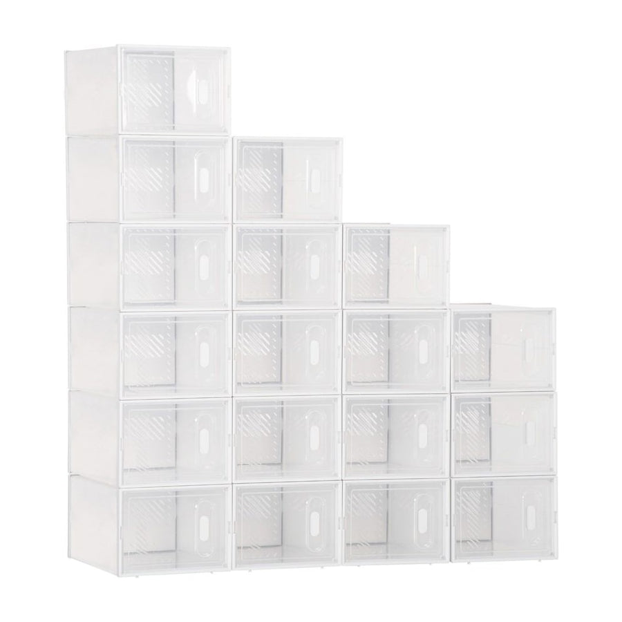 HOMCOM 18PCS Clear Shoe Box