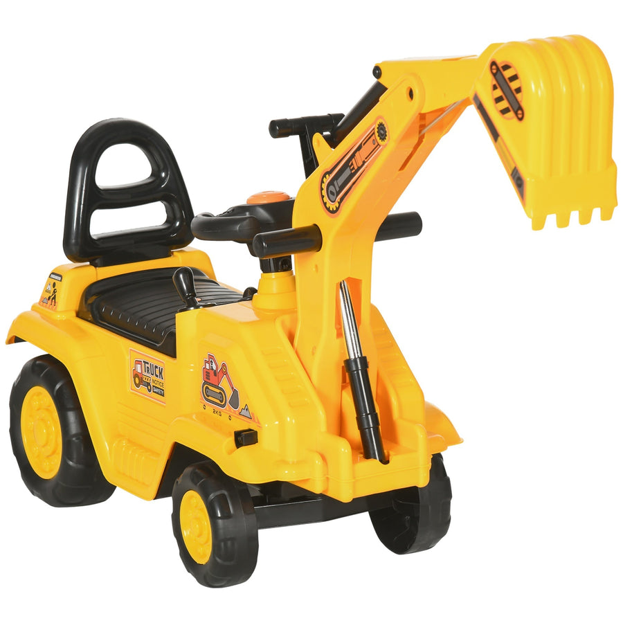 HOMCOM 2 in 1 Kids Ride On Tractor Pull Cart in Yellow