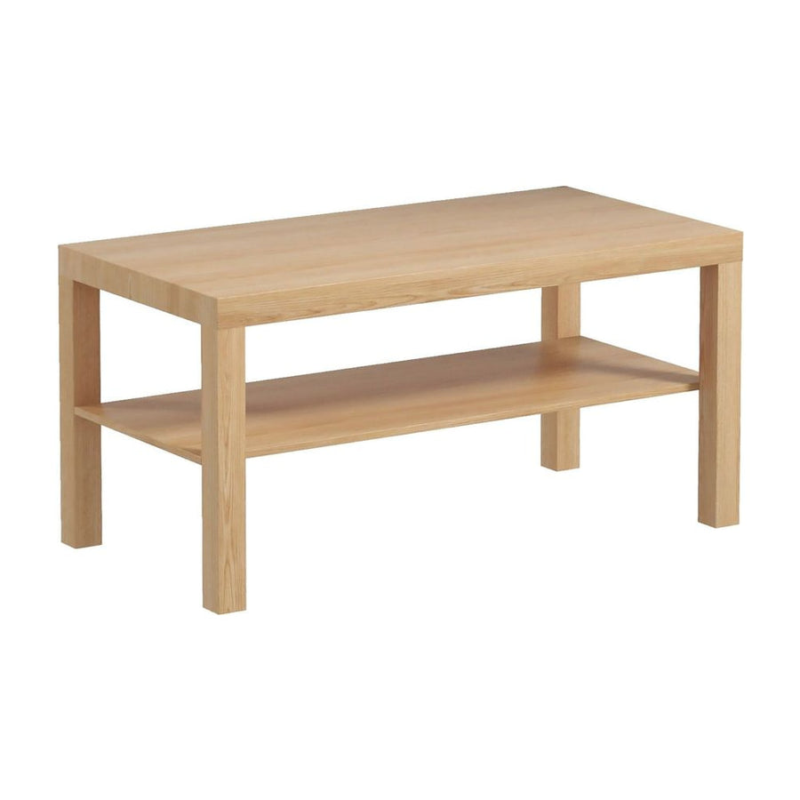 HOMCOM 2-Tier Coffee Table with Storage Shelf, Rectangular Centre Table for Living Room, Home Office, Natural Wood Finish