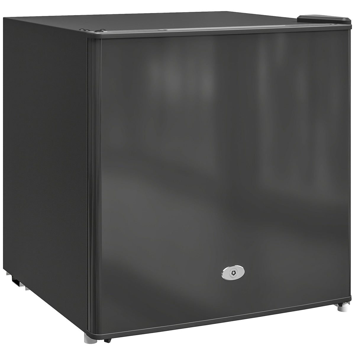 HOMCOM 35L Mini Freezer, a compact black appliance with a silver handle on a white background