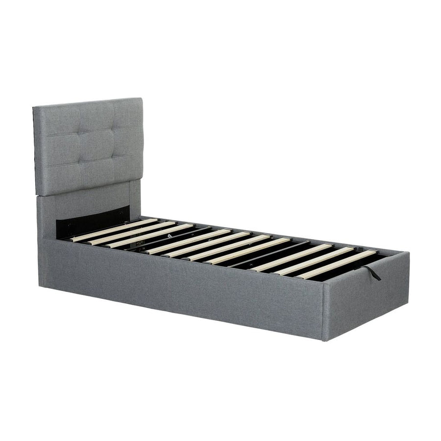 HOMCOM 3ft Single Ottoman Bed with Gas Lift Storage - Grey