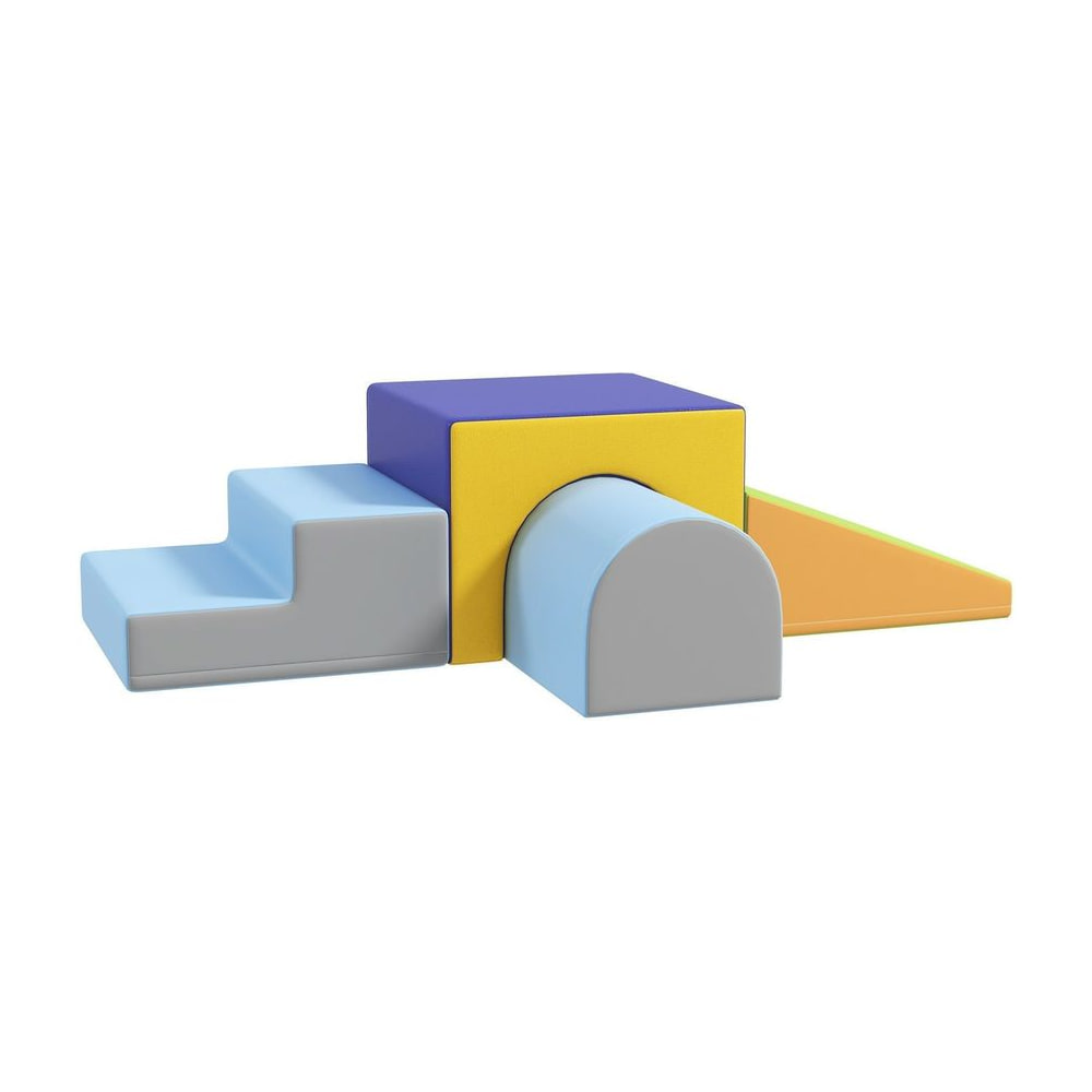 HOMCOM 4-Piece Soft Play Set for Toddlers, Multicoloured