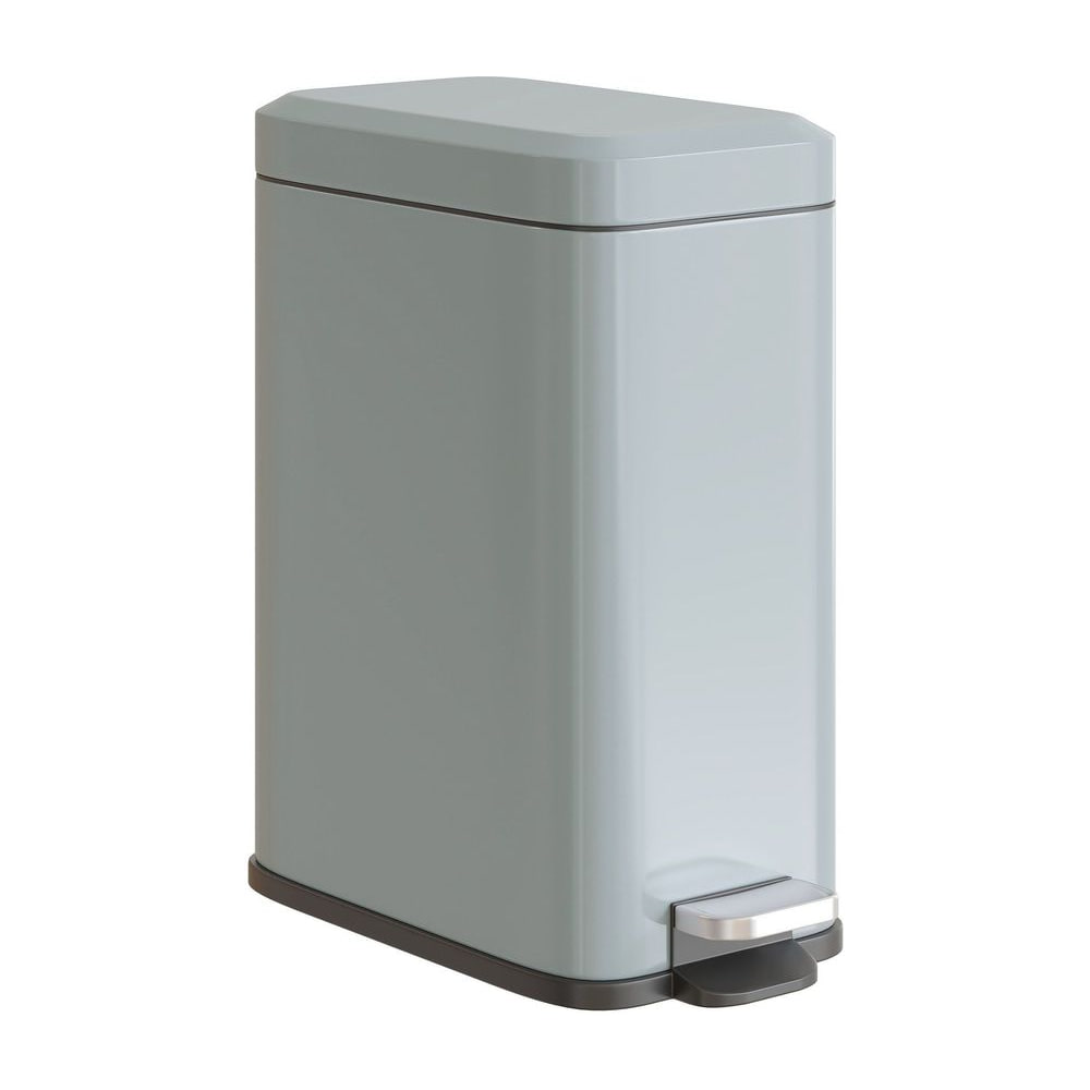 HOMCOM 5L Rectangular Compact Bin Steel Body Removable Bucket Quiet-Close Lid w/ Pedal Lid Rubbish Trash Can Home Office