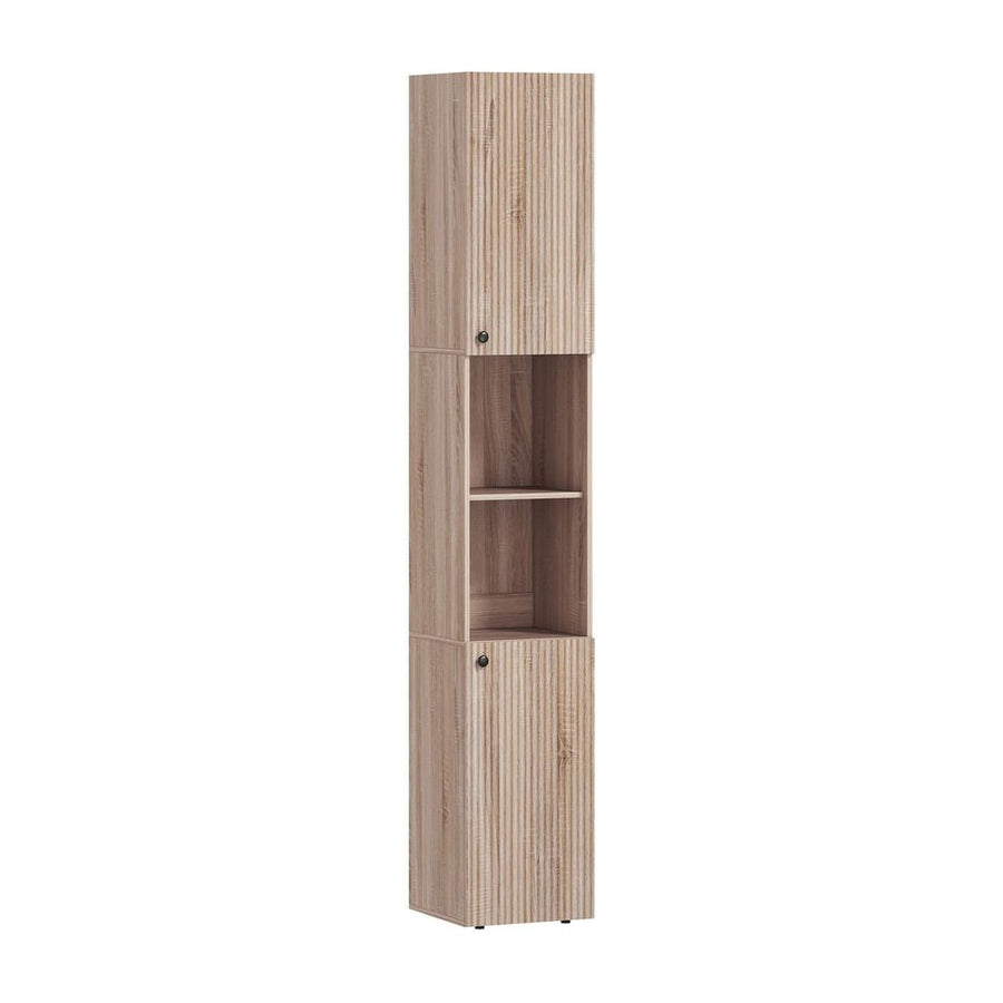 HOMCOM 6-Tier Tall Bathroom Cabinet - Natural