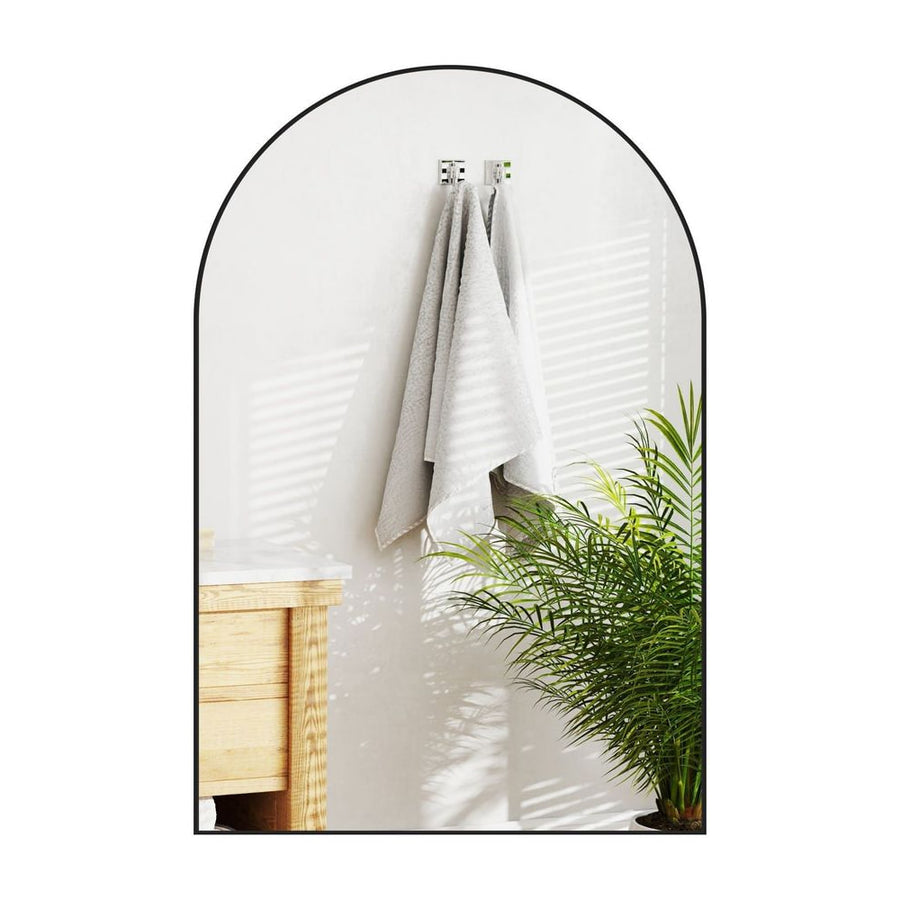 HOMCOM 60 x 90cm Arched Home Mirror - Black