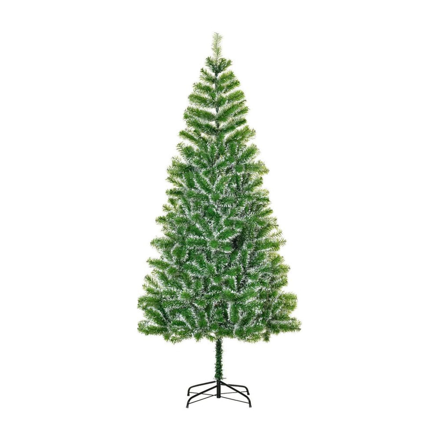 HOMCOM 7FT Indoor Christmas Tree Artificial Decoration Xmas Gift with Metal Stand Branch Tips