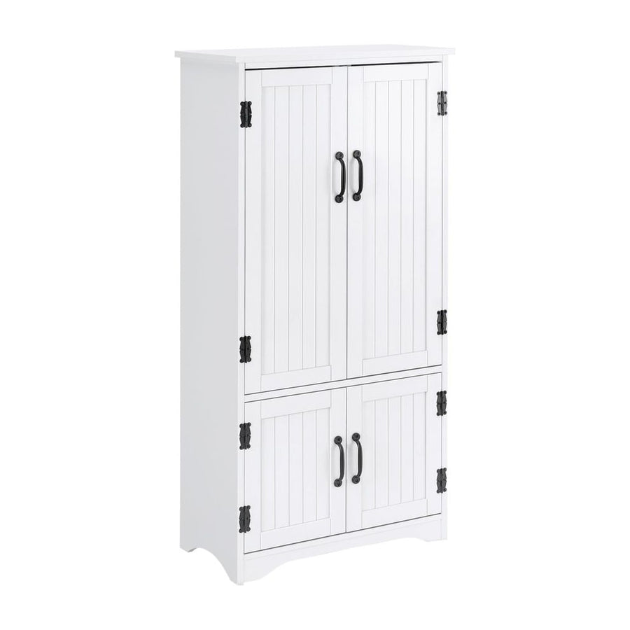 HOMCOM Accent Floor Storage Cabinet Kitchen Cupboard with Adjustable Shelves and 2 Lower Doors, White