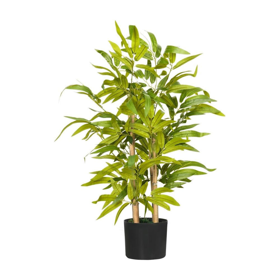 HOMCOM Artificial Plants Bamboo Tree in Pot Desk Fake Plants for Home Indoor Decor, 15x15x60cm, Green