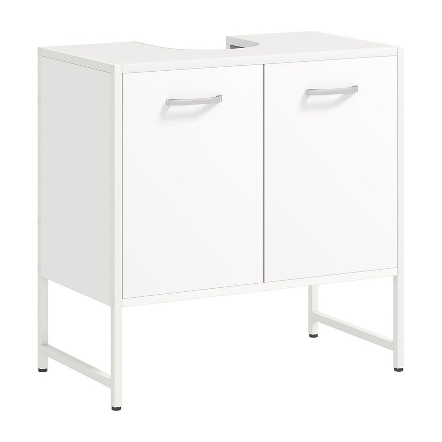 HOMCOM Bathroom Vanity Unit, Under Sink Storage Cabinet with Soft-Close Doors for Basin without or with Pedestal, White
