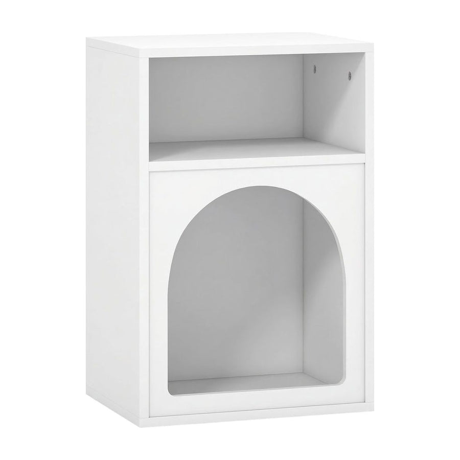 HOMCOM Bedside Table with 2 Open Compartments - White