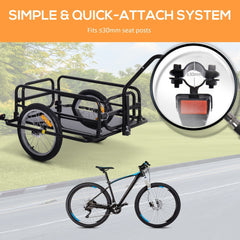 HOMCOM Bike Cargo Trailer Bicycle Trailer in Black