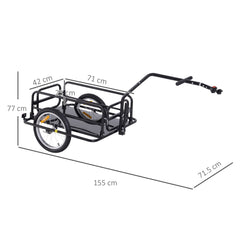 HOMCOM Bike Cargo Trailer Bicycle Trailer in Black