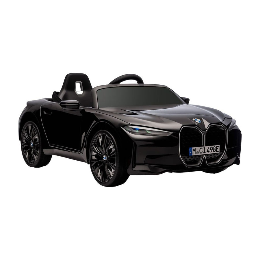 HOMCOM BMW i4 Licensed 12V Kids Electric Ride-On Car in black against a white background