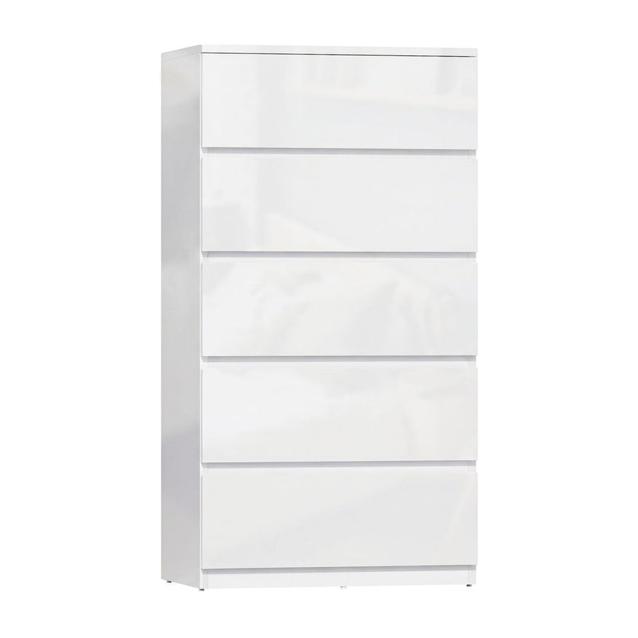 HOMCOM Chest of Drawers, 5-Drawer Storage Cabinets, Modern Dresser, Storage Drawer Unit for Bedroom