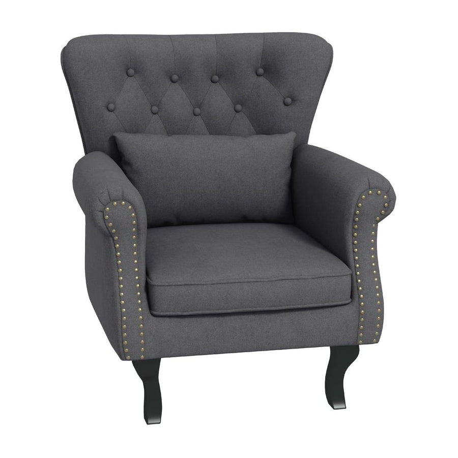 HOMCOM Chesterfield-Style Accent Chair - Grey