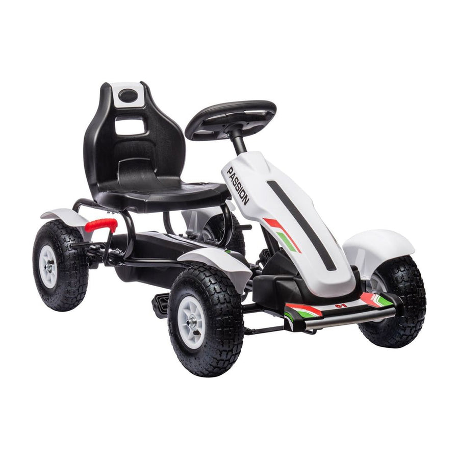HOMCOM Children Pedal Go Kart in White