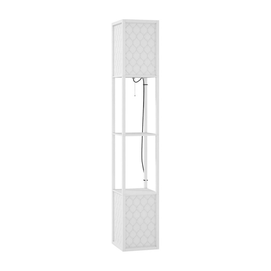 HOMCOM Duo Light Floor Shelves - White