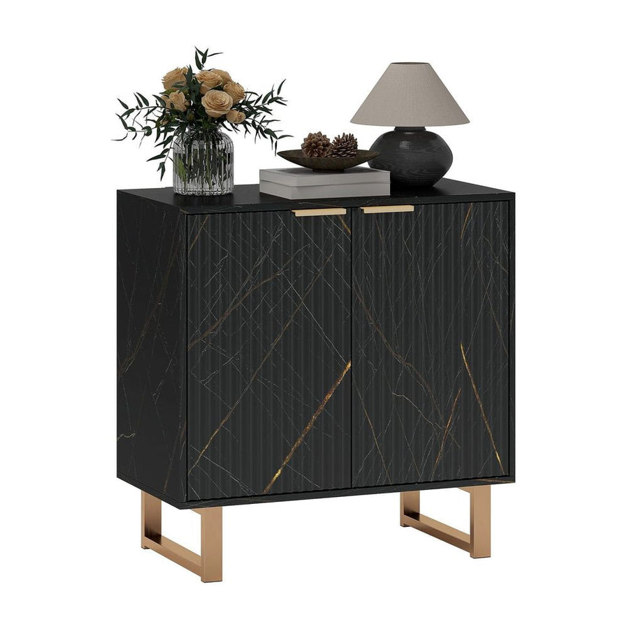 HOMCOM Elegant Storage Sideboard - Black/Gold-Tone