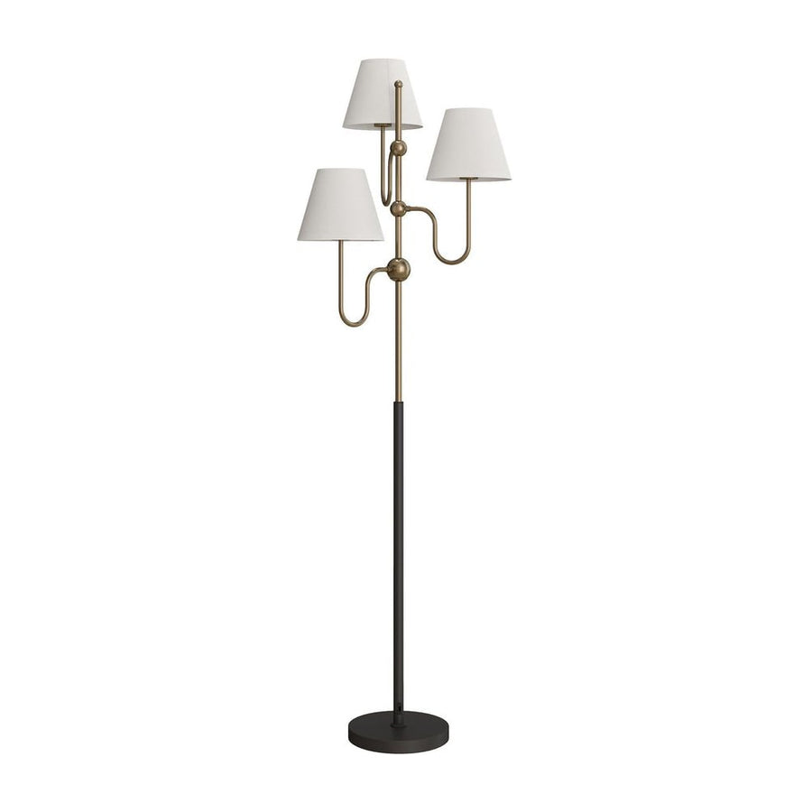 HOMCOM Floor Lamp, 165 cm Tall Standing Lamp with 3 Light and Foot Switch for Living Room, Bedroom, Bedside, Office, E27 Base