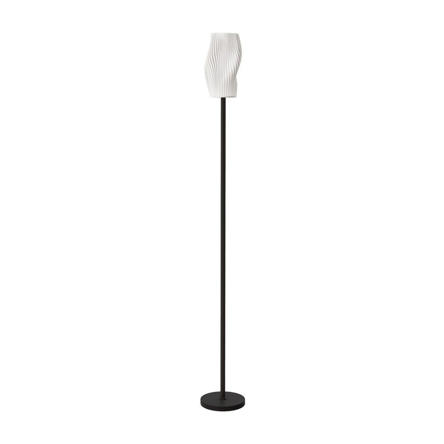 HOMCOM Floor Lamp for Living Room, 3D Printed Modern Standing Lamp with Flowing Curved Shade & Foot Switch, Minimalist Tall