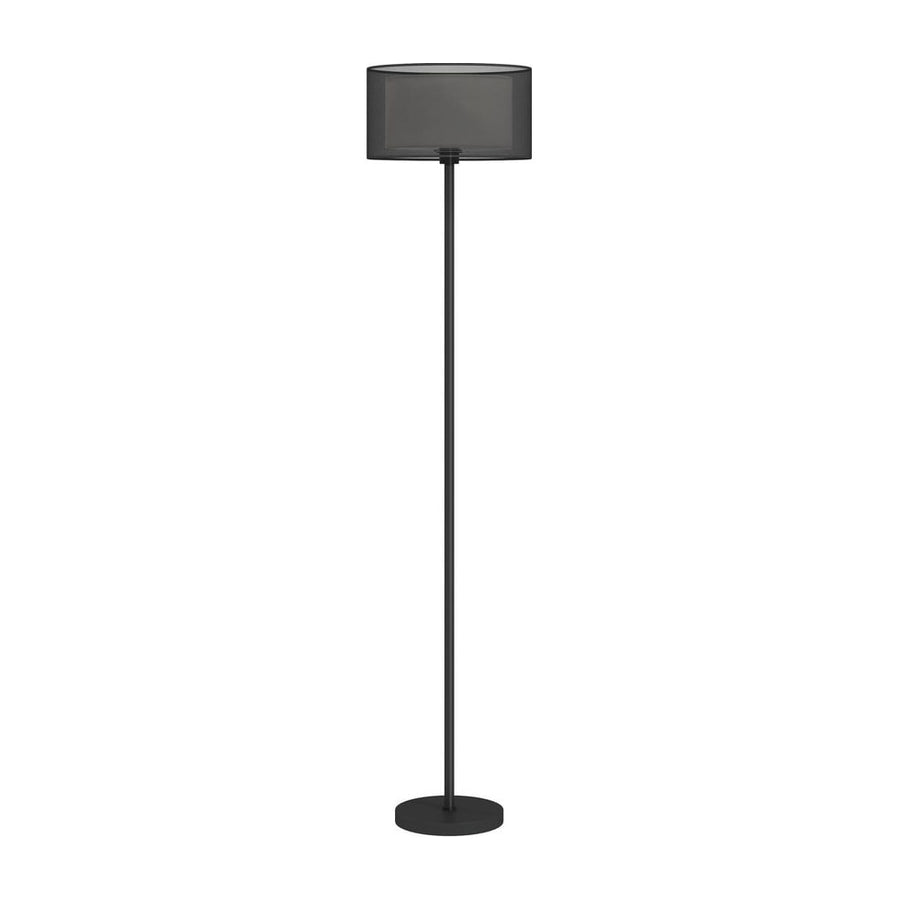 HOMCOM Floor Lamp for Living Room, Modern Standing Lamp with Double Layer Shade & Foot Switch, Minimalist Tall Pole Lampshade