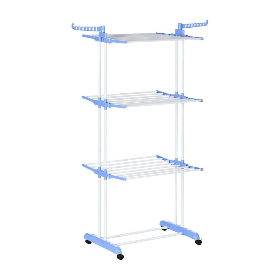HOMCOM Foldable Clothes Drying Rack in Blue