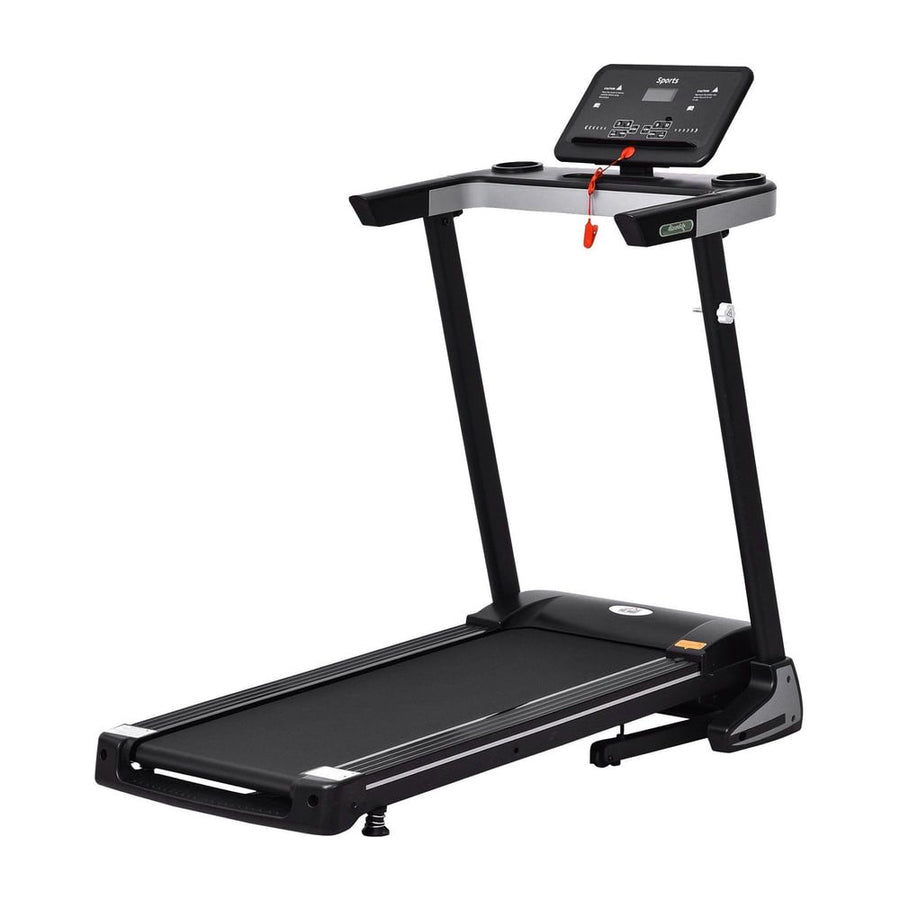 HOMCOM Folding Treadmill for Home Motorised Running Machine w/ LCD Display Black