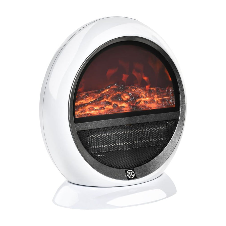 HOMCOM Freestanding Electric Fireplace Indoor Space Table Top Heater with Realistic Flame Effect, Rotatable Head, Overheating