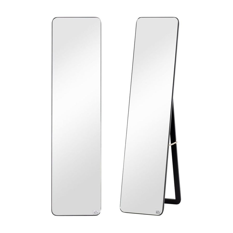 HOMCOM Full Length Mirror, 156 x 37 cm Rectangular Full Body Mirror with Stand, Floor Standing, Hanging or Leaning Against