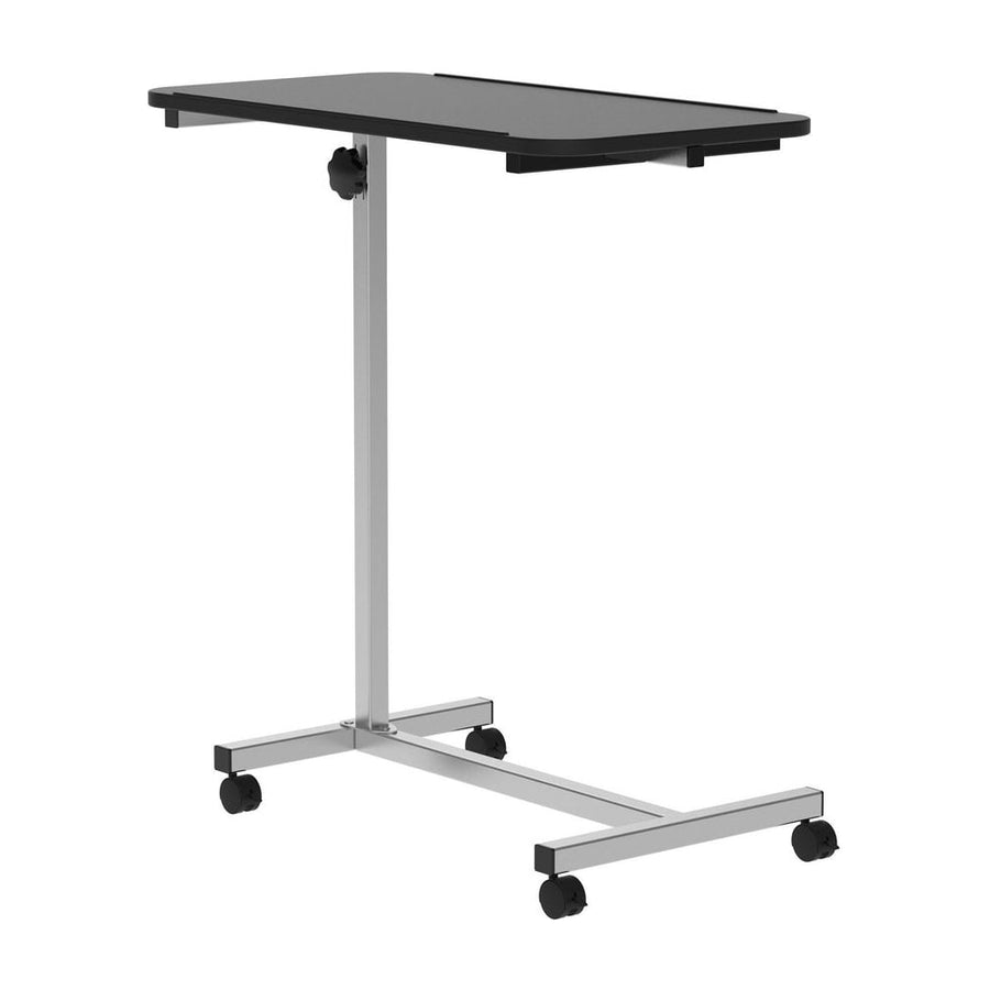 HOMCOM Height Adjustable Over Bed Table with Wheels, C Shaped Laptop Desk, Portable Hospital Bed Table for Living Room