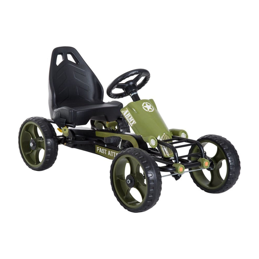 HOMCOM Kids Children Pedal Go Kart Ride On Racer Braking System Adjustable Seat in Green