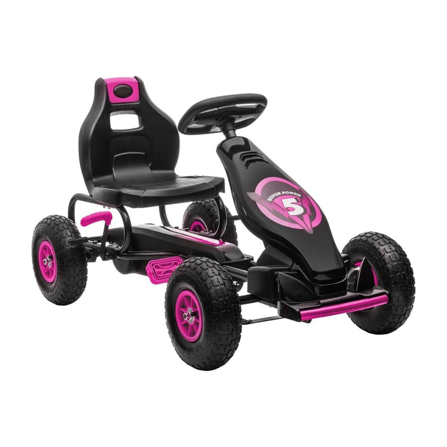 HOMCOM Kids Pedal Go Kart in Pink