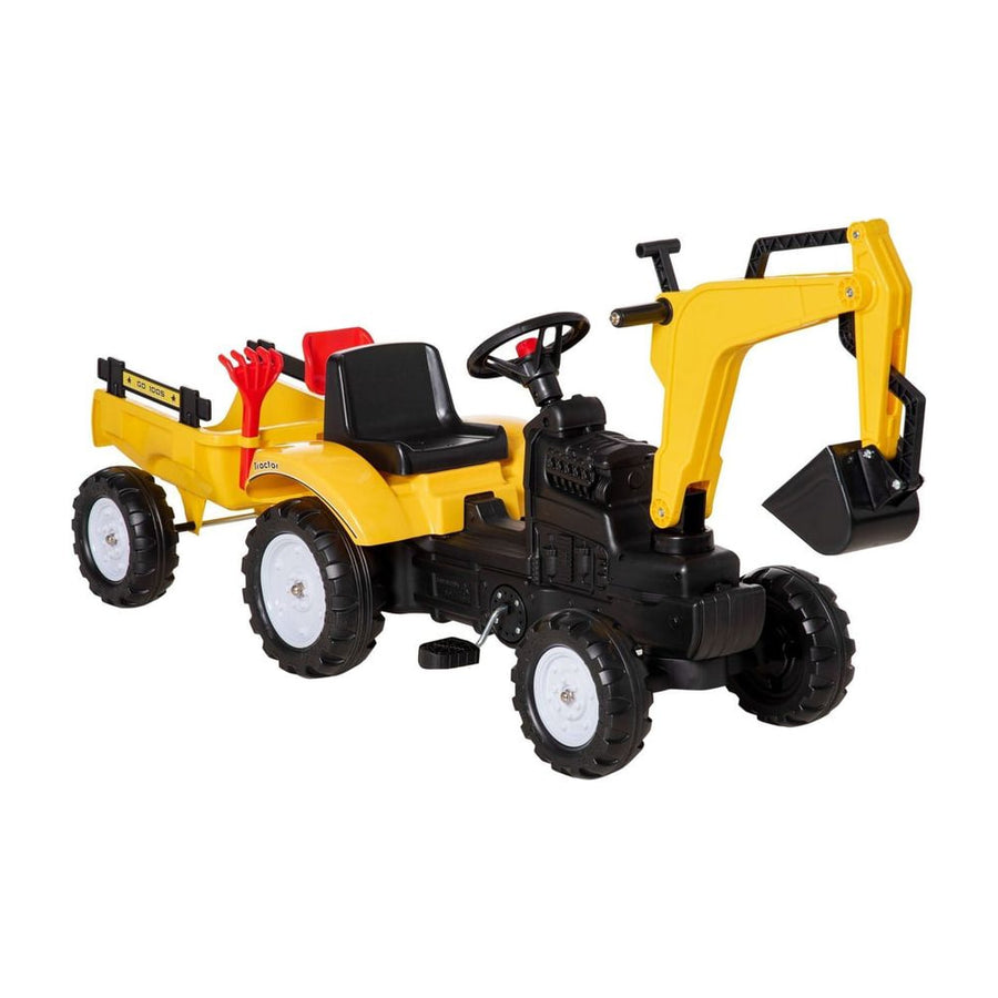 HOMCOM Kids Ride-On Construction Car in Yellow