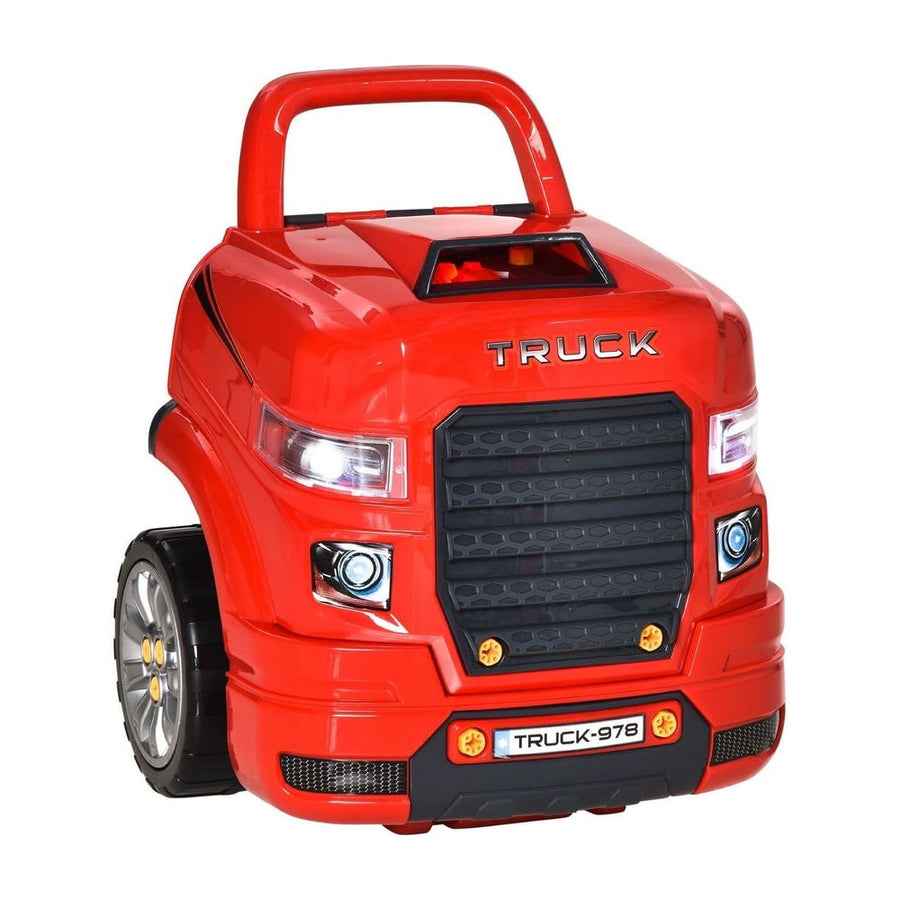 HOMCOM Kids Truck Engine Toy Set in Old Red