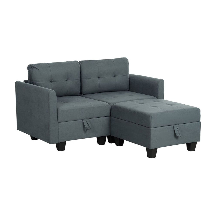 HOMCOM 'L' Shape Modular Storage Sofa - Dark Grey