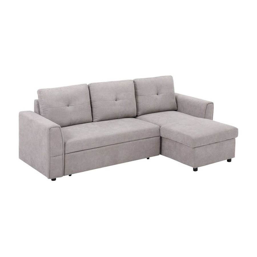 HOMCOM 3 Seater Sofa Bed, Pull Out Sofa Bed with Storage for Living Room, Light Grey
