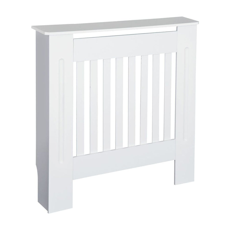 HOMCOM Slatted Radiator Cover Painted Cabinet MDF Lined Grill in White (78L x 19W x 81H cm)
