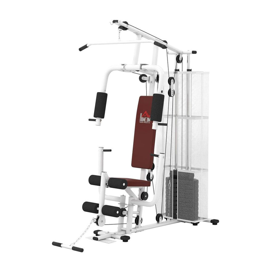 Multifunction Home Gym Weight Training Workout Station Fitness Strength Machine in White