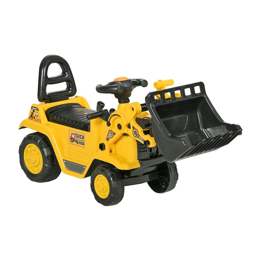 HOMCOM NO POWER 3 in 1 Ride On Toy Bulldozer Toddler Digger Excavator Scooter