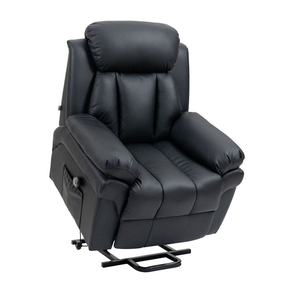 HOMCOM Power Lift Chair Recliner for Elderly, Electric Recliner Chair, Overstuffed Faux Leather Riser and Reclining Armchair