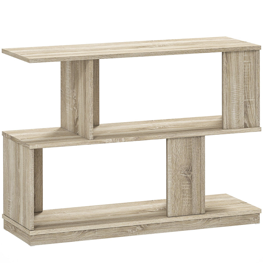 HOMCOM S-Shaped Side Table - Natural Wood Finish